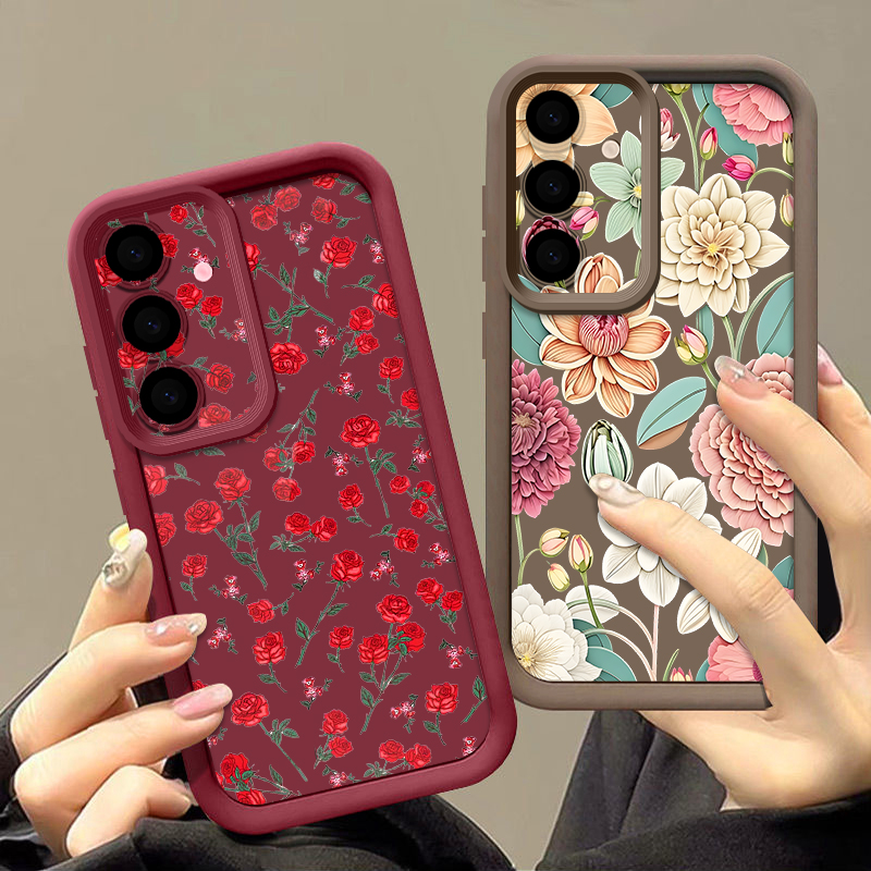 Phone Cases Galaxy A17 - Rose Flower Print Silicone Phone Case