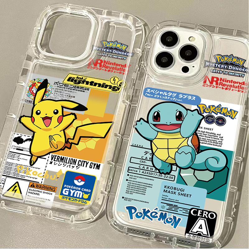 Phone Cases Protective - P-Pokemon Cool Pikachu Squirtle Soft Case