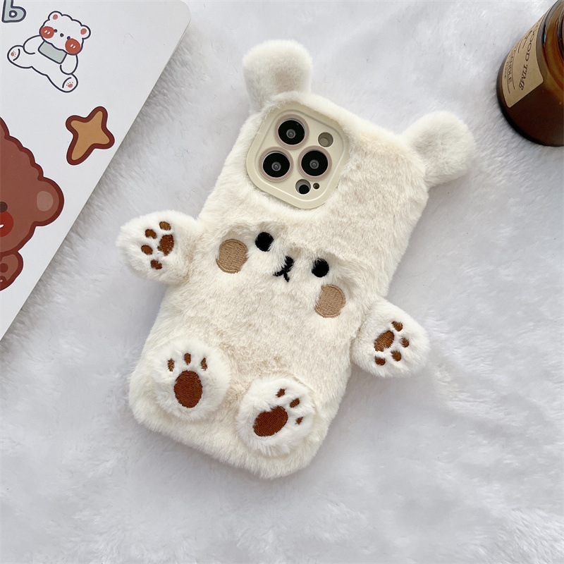 Korean 3D Cartoon Bear Fluffy  - Phone Cases Protective recensie en prijs
