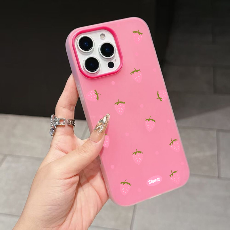 Sweet Pink Strawberry Pattern  - Phone Cases Protective recensie en prijs