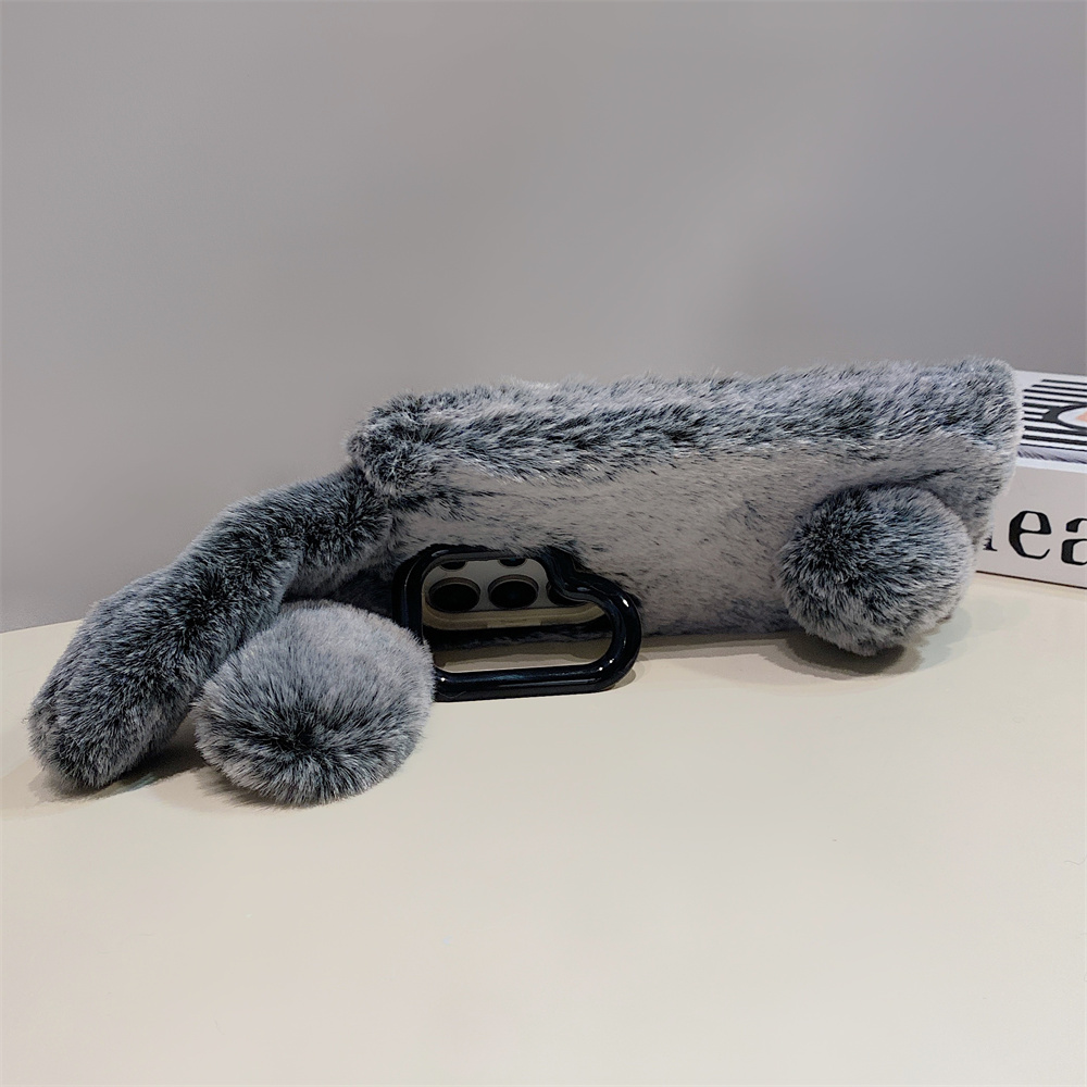 Cute Rabbit Ears Fluffy Stand  - Phone Cases Samsung recensie en prijs