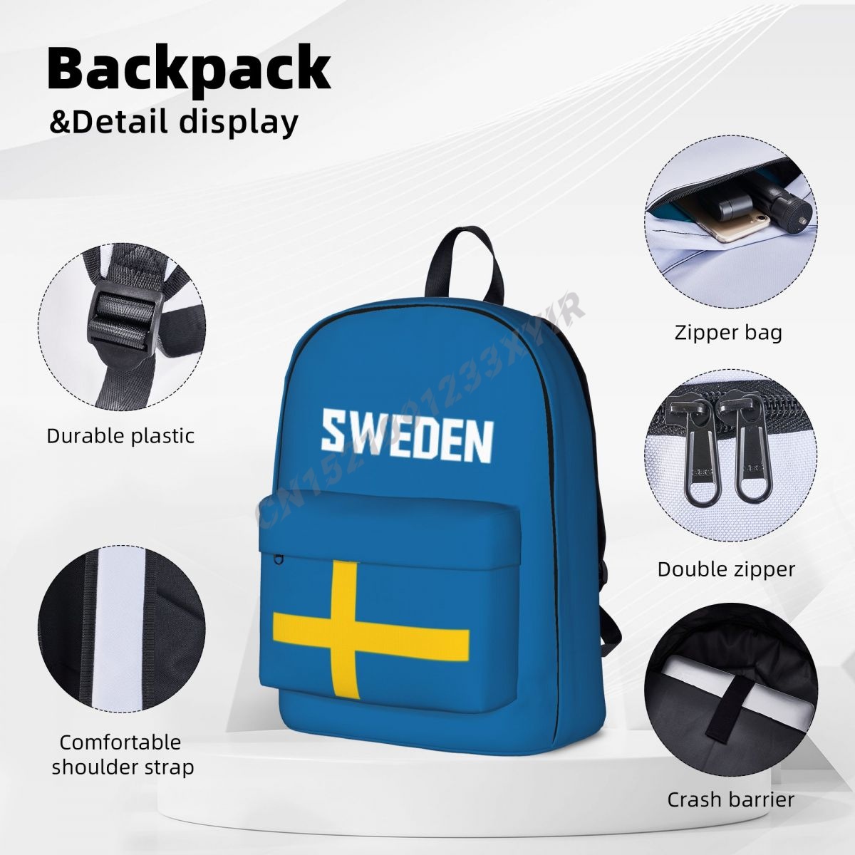 Unisex Backpack Sweden Flag Sw - Phone Cases Sweden recensie en prijs